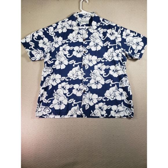 VTG Bishop St. Shirt Mens XL Blue Floral Short Sleeve Button Up Collared Stylish - Picture 1 of 11